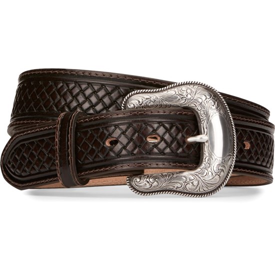 Justin Colman Men's Belts Chocolate Brown | BLNYVW-926