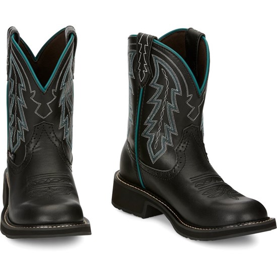 Justin Lyla Women's Cowboy Boots Black | QHPWXM-645