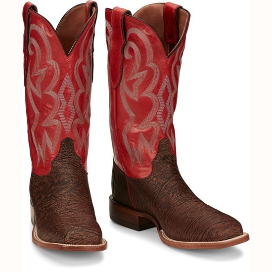 Justin Mingus Men's Cowboy Boots Brown | RXNBDW-564