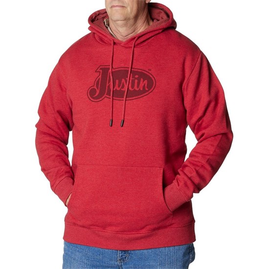 Justin Performance Fleece Men's Hoodies Red | AHUBOP-358