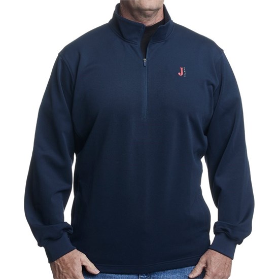 Justin Quarter Zip Fleece Pullover Men's Sweatshirts Navy | QKJWAT-146