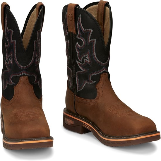 Justin Resistor Nano Comp Toe Men's Work Boots Brown | XCMIHW-219