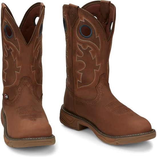 Justin Rush Men's Work Boots Brown | DQSHEX-578