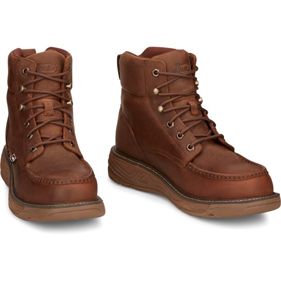 Justin Rush Nano Comp Toe Men's Work Boots Brown | ALGNEB-896