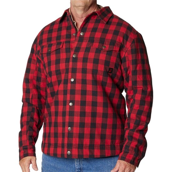 Justin Shirt Jacket Men's Shirts Red / Black | RAOVTC-631