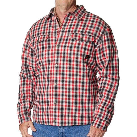 Justin Shirt Jacket Men's Shirts Red / White / Black | ZCILVH-325