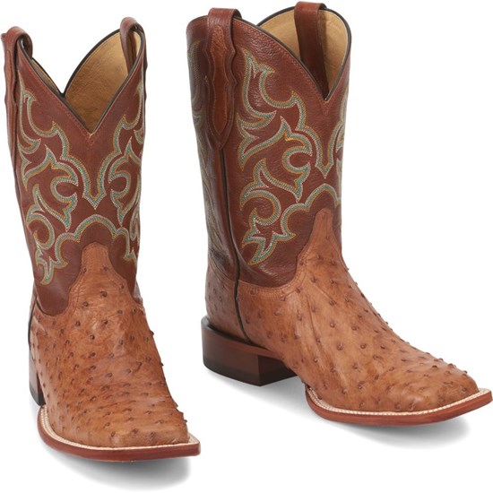 Justin Truman Full Quill Men's Cowboy Boots Brown | GMODPF-423