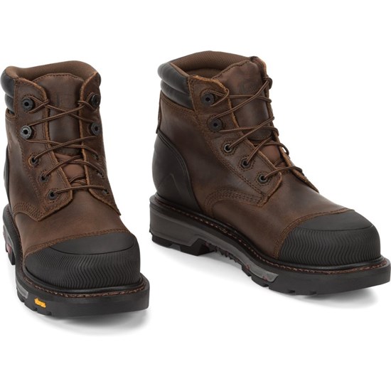 Justin Warhawk Nano Comp Toe Men's Work Boots Brown | DISLBZ-781