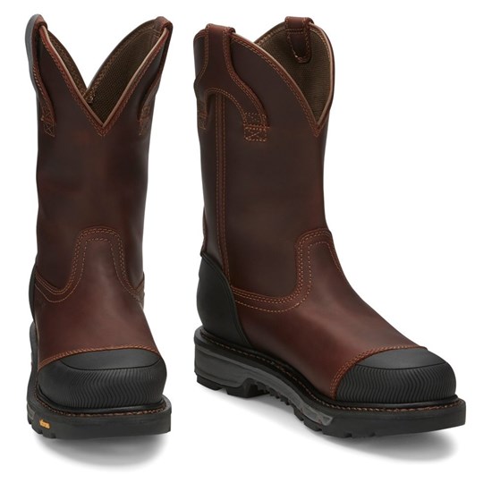 Justin Warhawk Nano Comp Toe Men's Work Boots Brown | LIBSVX-485