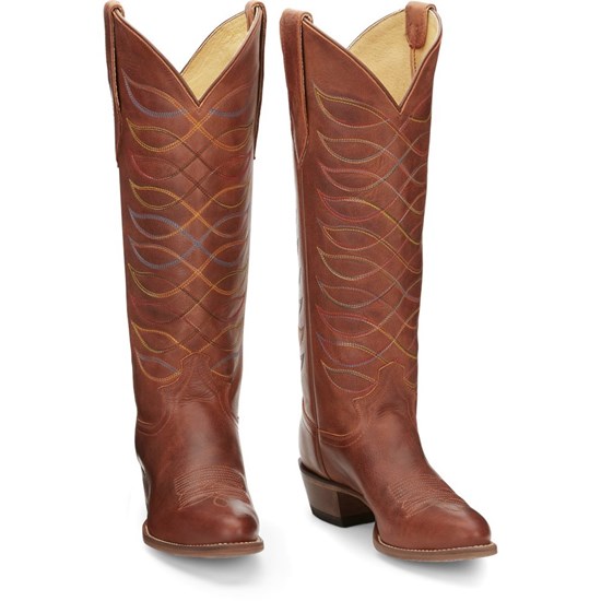 Justin Whitley Women's Cowboy Boots Brown | LOWXRK-053