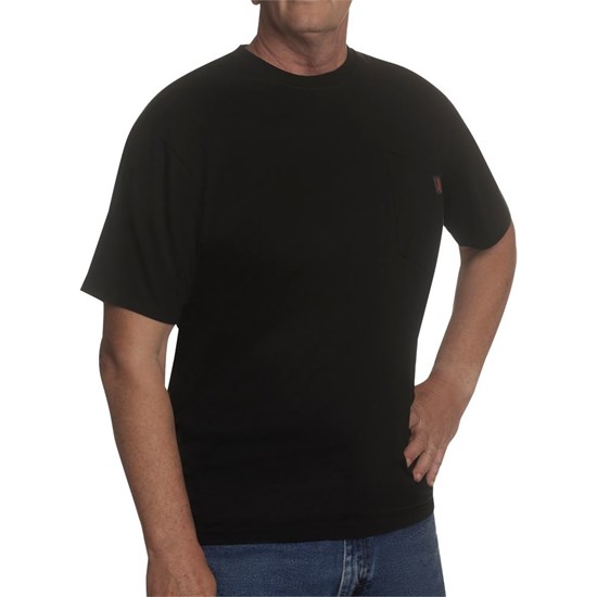 Justin Workwear Pocket Tee Men's T Shirts Black | FLGTVX-928