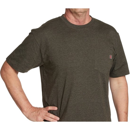 Justin Workwear Pocket Tee Men's T Shirts Olive | UHPOVW-234