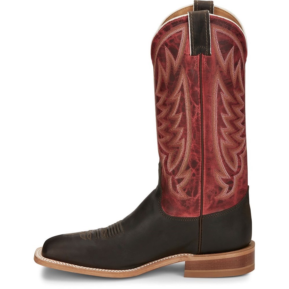 Justin Andrews Men's Cowboy Boots Chocolate Brown | XNYQTC-561