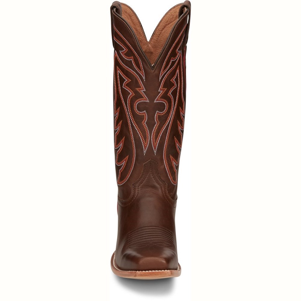 Justin Brindle Men's Cowboy Boots Brown | DLZUTR-326