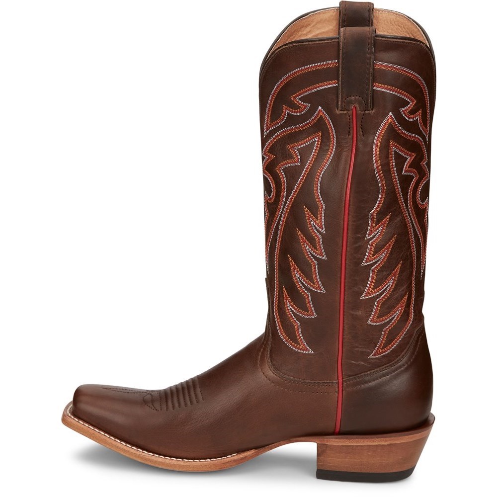 Justin Brindle Men's Cowboy Boots Brown | DLZUTR-326