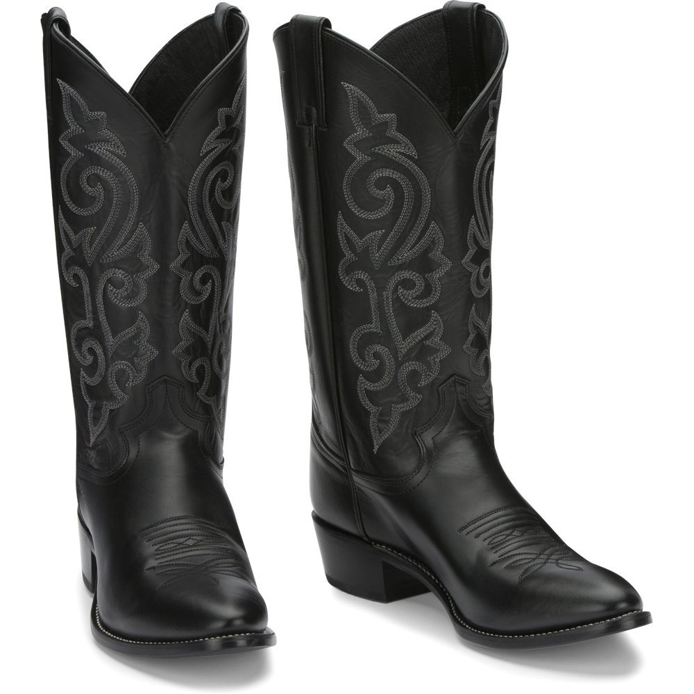 Justin Buck Men\'s Cowboy Boots Black | NRGESB-352