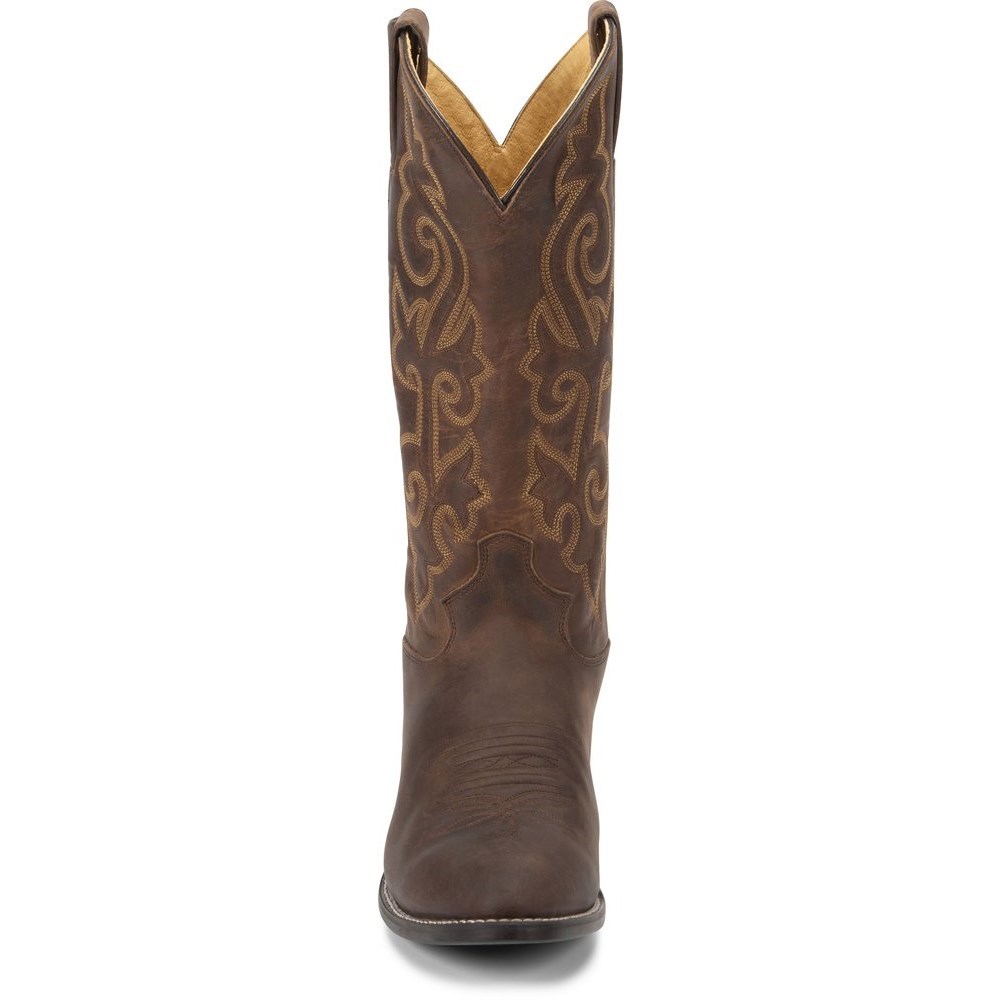 Justin Buck Men's Cowboy Boots Brown | HAZVWD-496