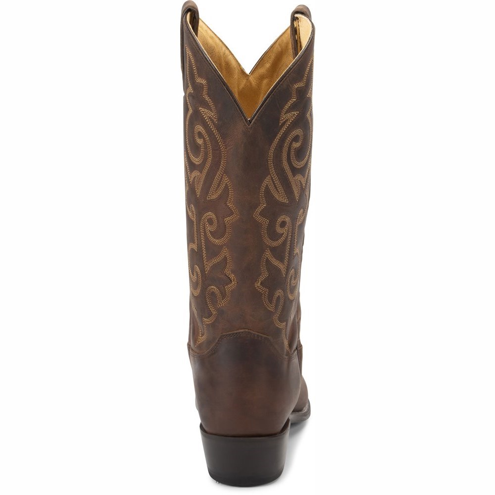 Justin Buck Men's Cowboy Boots Brown | HAZVWD-496