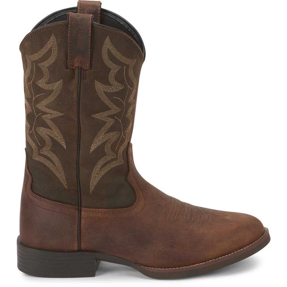 Justin Buster Men's Cowboy Boots Brown | LRGPUW-120