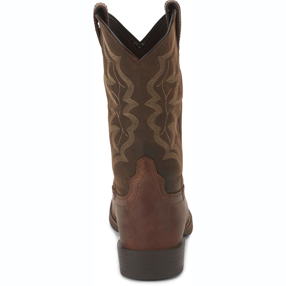 Justin Buster Men's Cowboy Boots Brown | LRGPUW-120