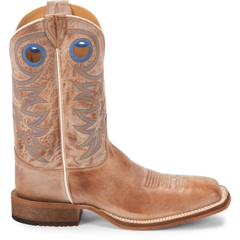 Justin Caddo Men's Cowboy Boots Beige | IEBCAG-143