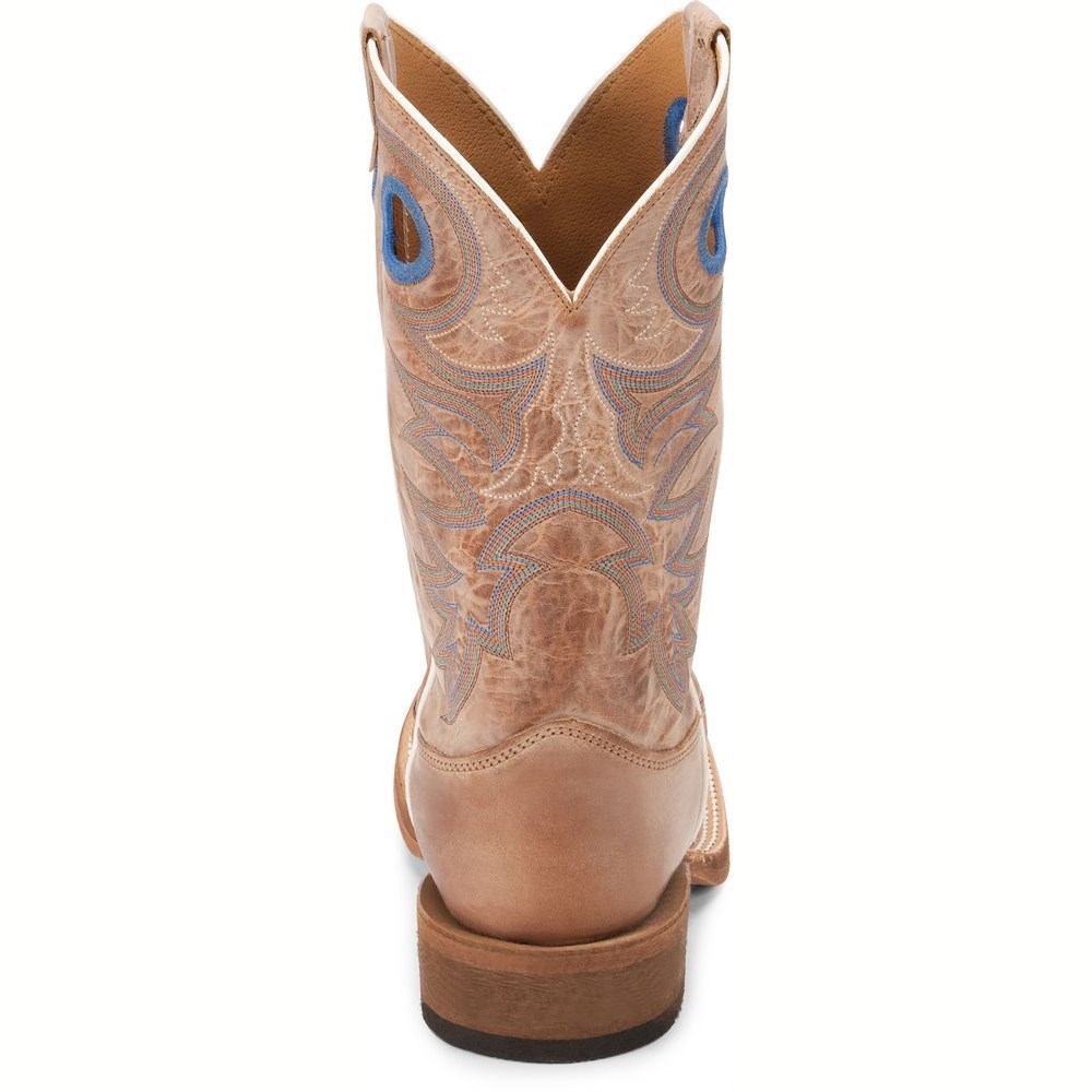 Justin Caddo Men's Cowboy Boots Beige | IEBCAG-143