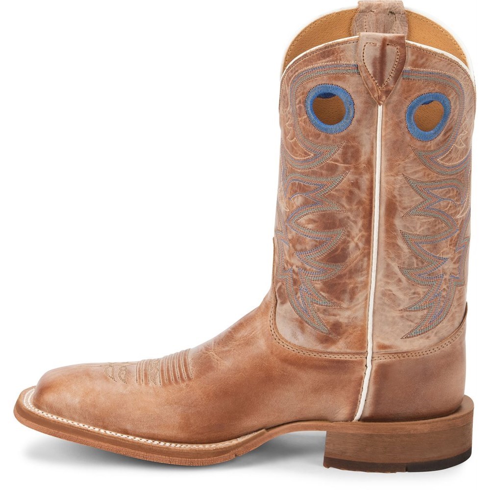 Justin Caddo Men's Cowboy Boots Beige | IEBCAG-143