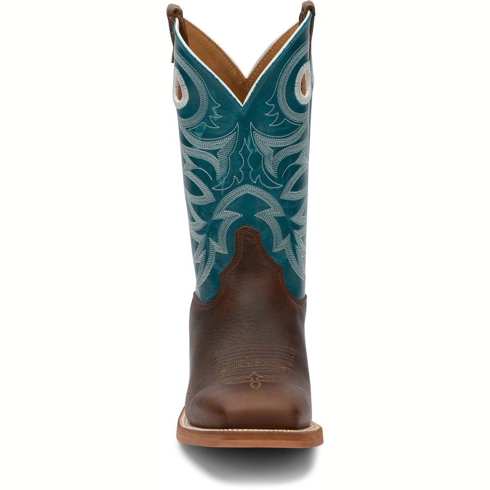 Justin Caddo Men's Cowboy Boots Chocolate Brown | REGCAZ-264