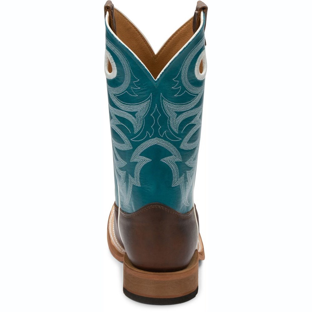 Justin Caddo Men's Cowboy Boots Chocolate Brown | REGCAZ-264