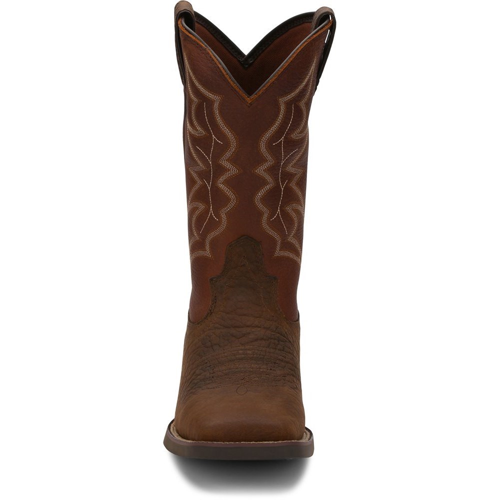 Justin Chet Men's Cowboy Boots Brown | GRAUSO-049