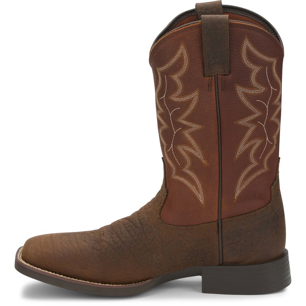 Justin Chet Men's Cowboy Boots Brown | GRAUSO-049