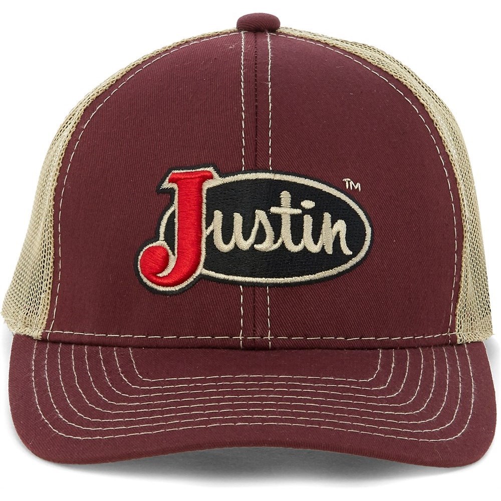 Justin Conway Men's Cap Burgundy | OZXRKD-216