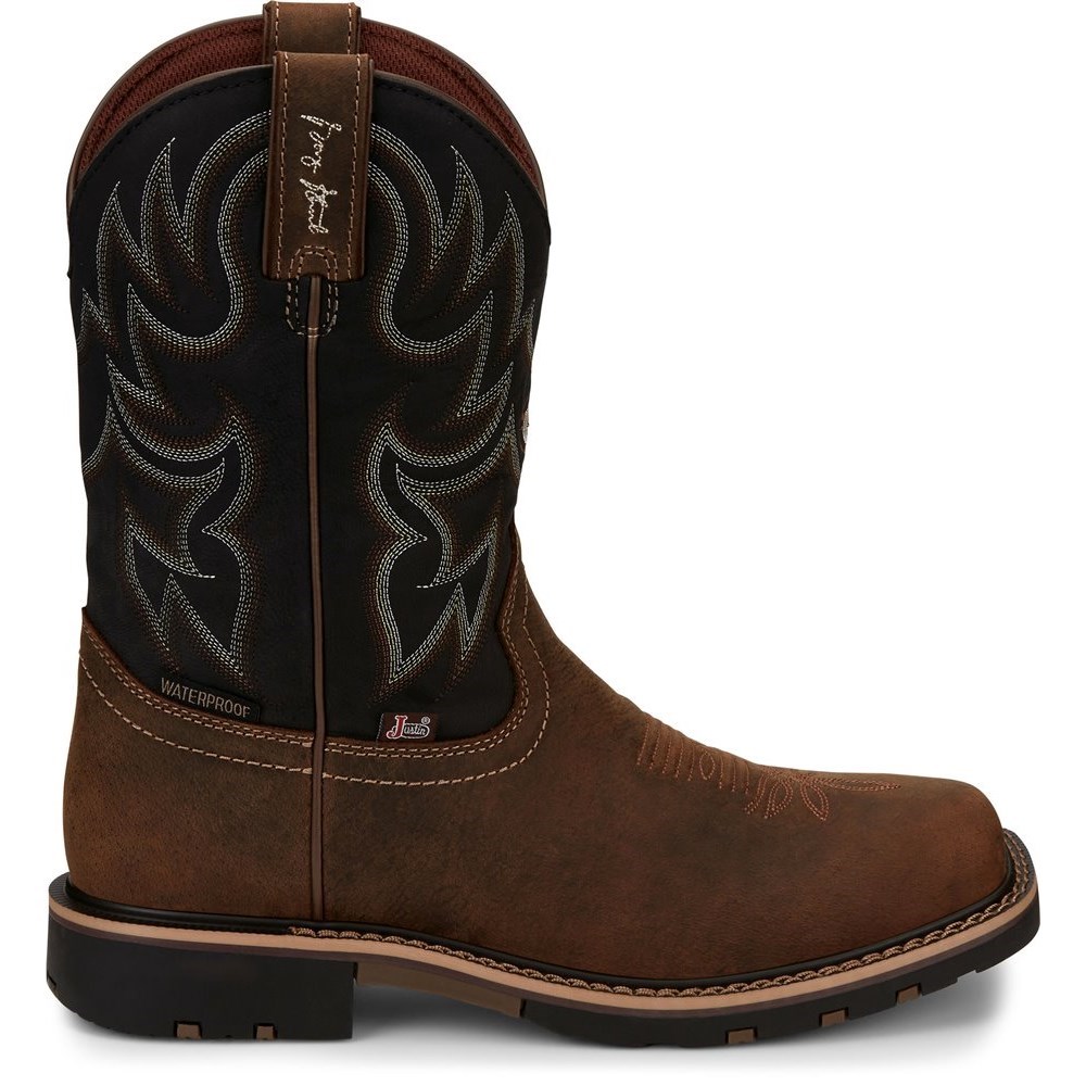 Justin Fireman Men's Cowboy Boots Brown | JAYLBO-027