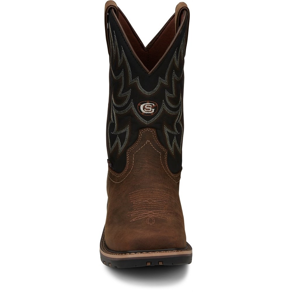 Justin Fireman Men's Cowboy Boots Brown | JAYLBO-027