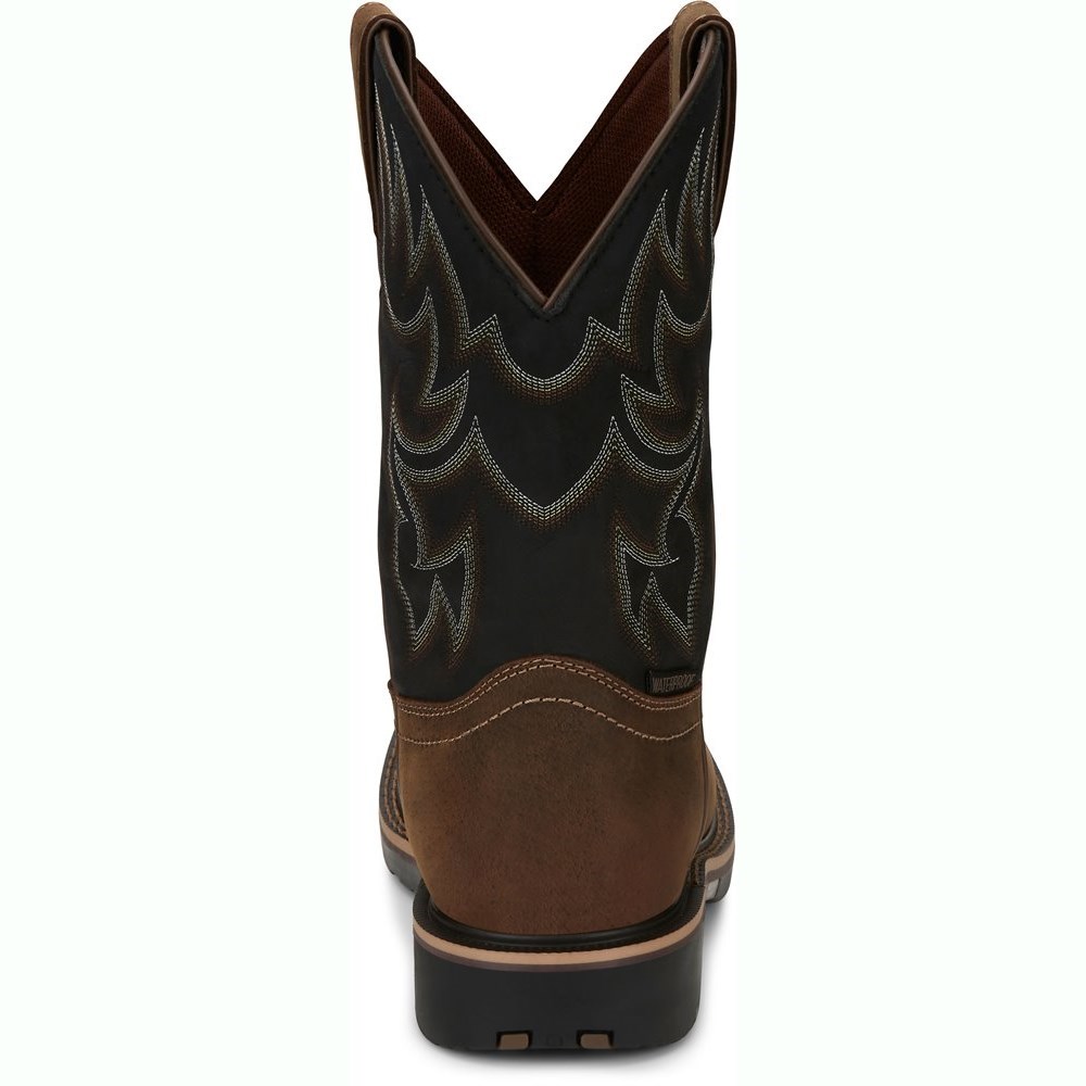 Justin Fireman Men's Cowboy Boots Brown | JAYLBO-027