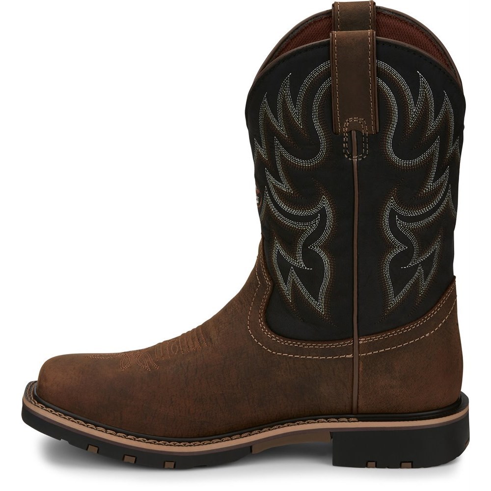 Justin Fireman Men's Cowboy Boots Brown | JAYLBO-027