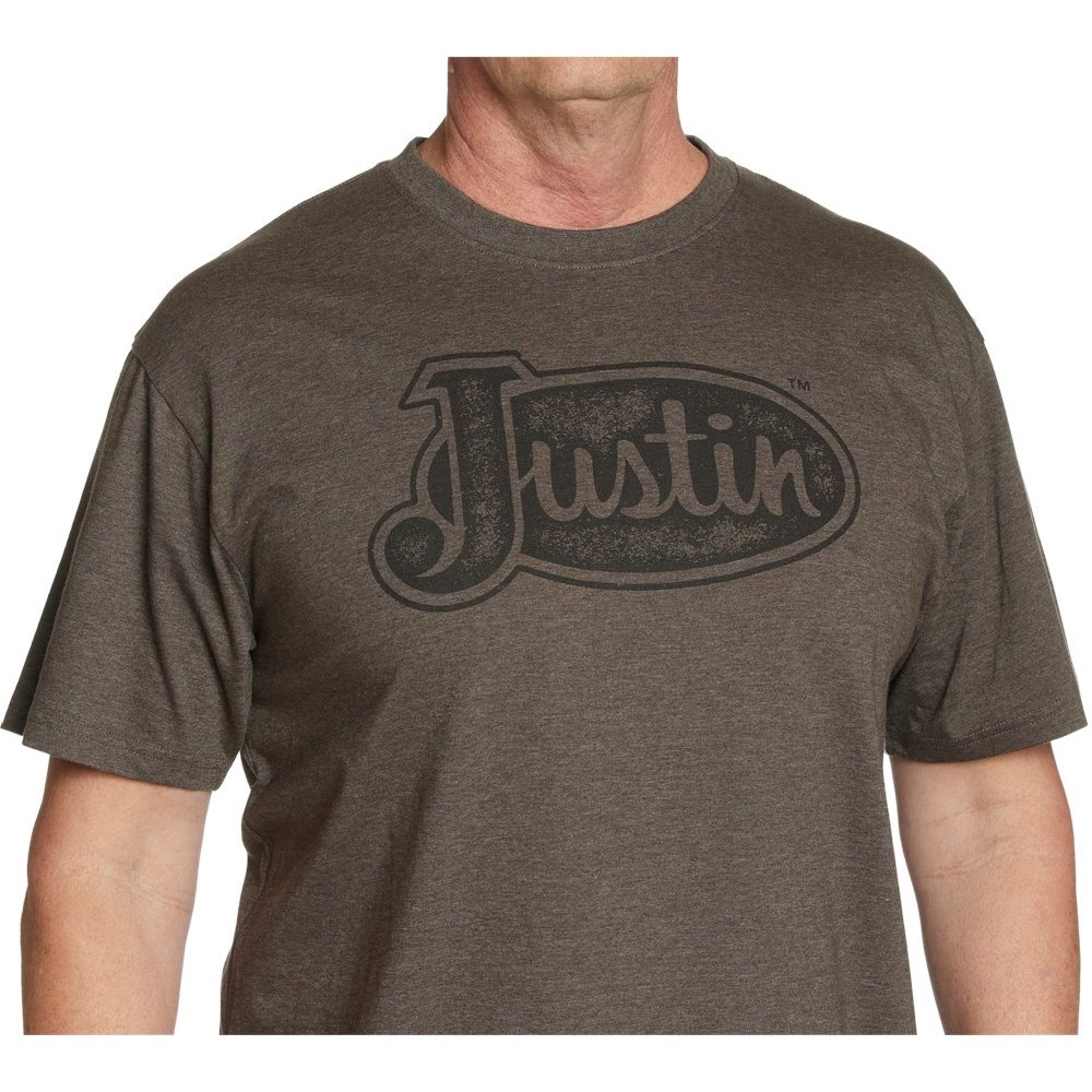 Justin Logo Tee Men\'s T Shirts Grey | TWQLJE-429