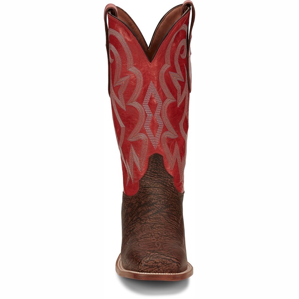 Justin Mingus Men's Cowboy Boots Brown | RXNBDW-564