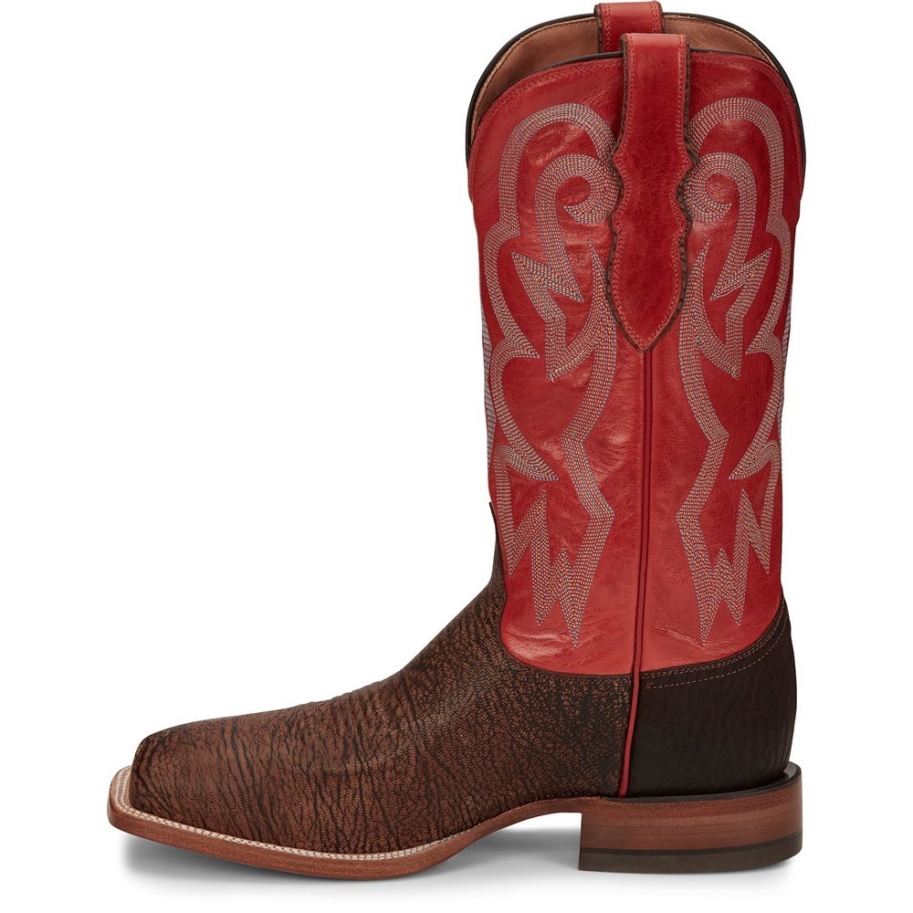 Justin Mingus Men's Cowboy Boots Brown | RXNBDW-564