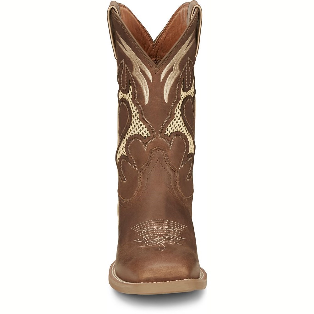 Justin Octane Men's Cowboy Boots Brown | RZHPCU-869