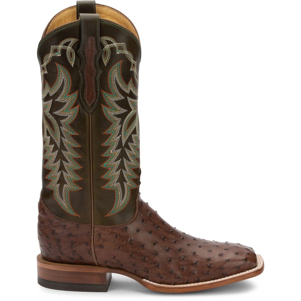 Justin Pascoe Full Quill Men's Cowboy Boots Brown | VTSOEZ-635