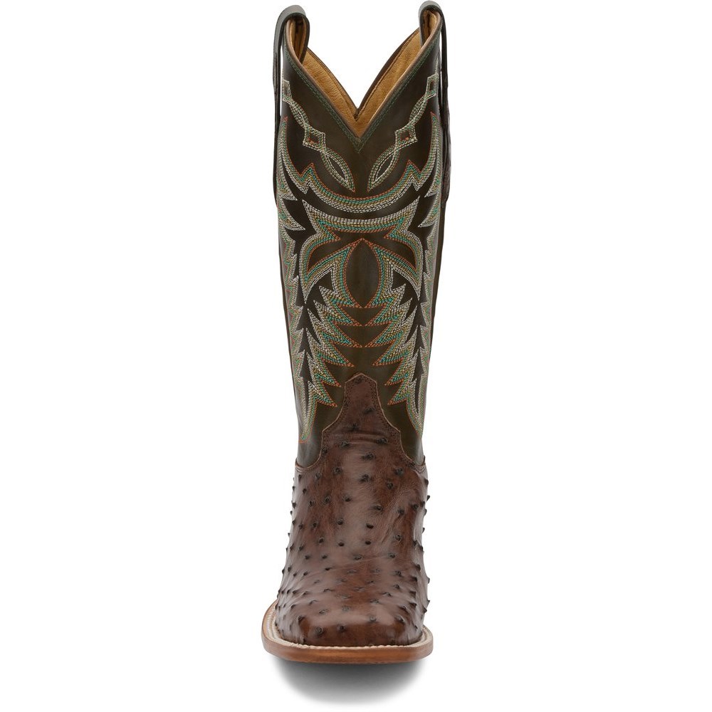 Justin Pascoe Full Quill Men's Cowboy Boots Brown | VTSOEZ-635