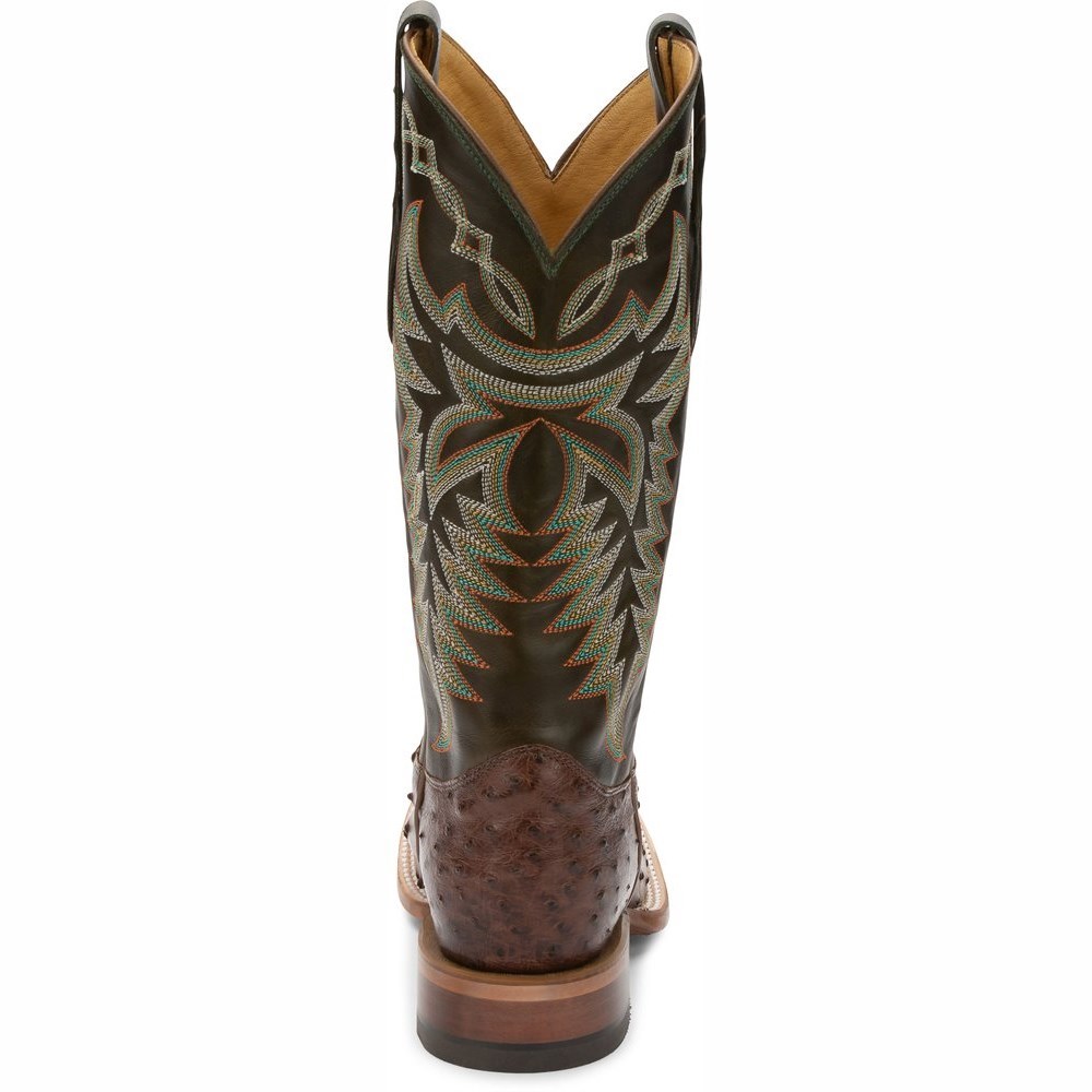 Justin Pascoe Full Quill Men's Cowboy Boots Brown | VTSOEZ-635