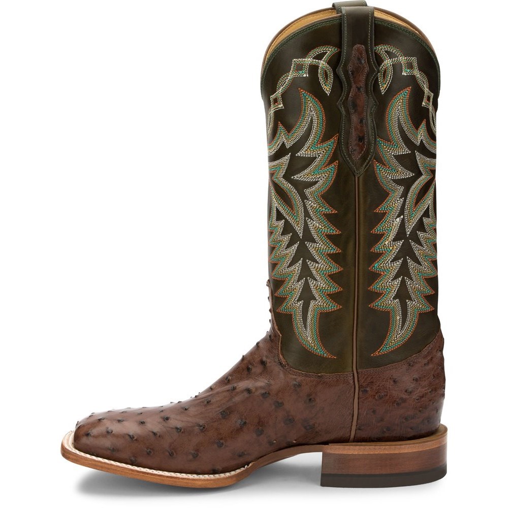 Justin Pascoe Full Quill Men's Cowboy Boots Brown | VTSOEZ-635