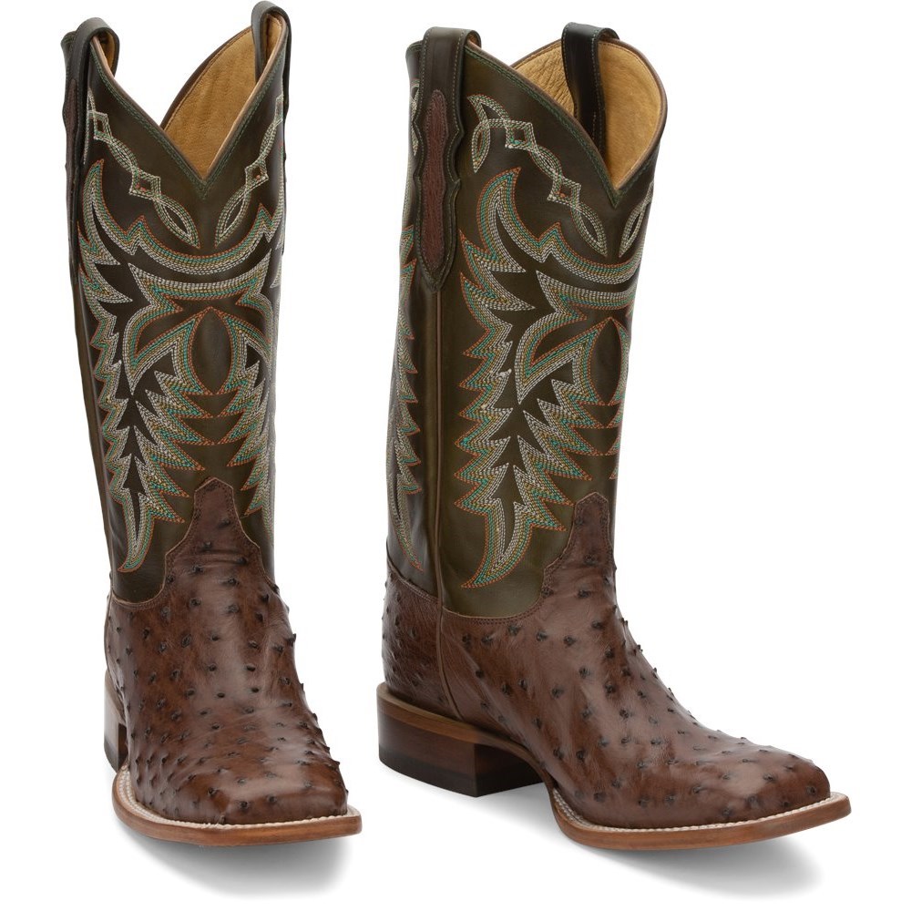 Justin Pascoe Full Quill Men\'s Cowboy Boots Brown | VTSOEZ-635