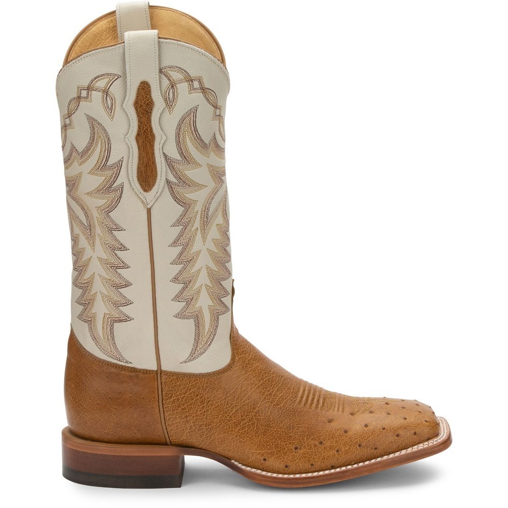 Justin Pascoe Smooth Ostrich Men's Cowboy Boots Brown | CZWSJX-379