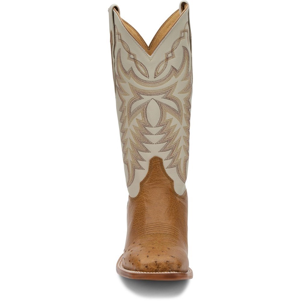 Justin Pascoe Smooth Ostrich Men's Cowboy Boots Brown | CZWSJX-379