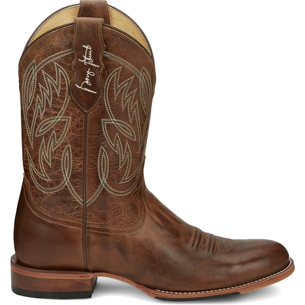 Justin Pearsall Men's Cowboy Boots Brown | WLUDCM-152