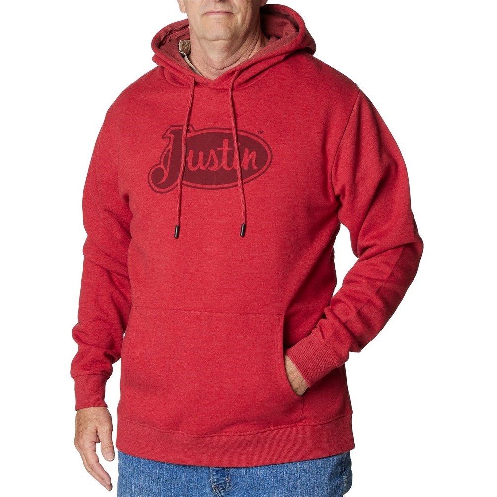 Justin Performance Fleece Men's Hoodies Red | AHUBOP-358