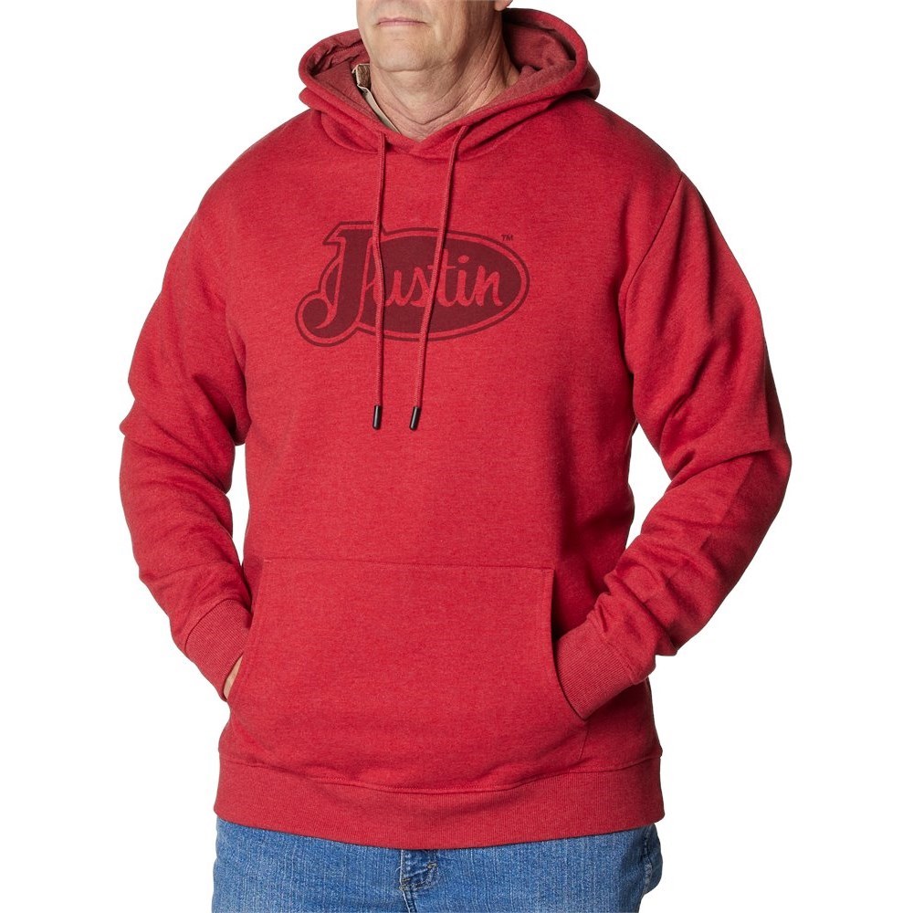 Justin Performance Fleece Men\'s Hoodies Red | AHUBOP-358